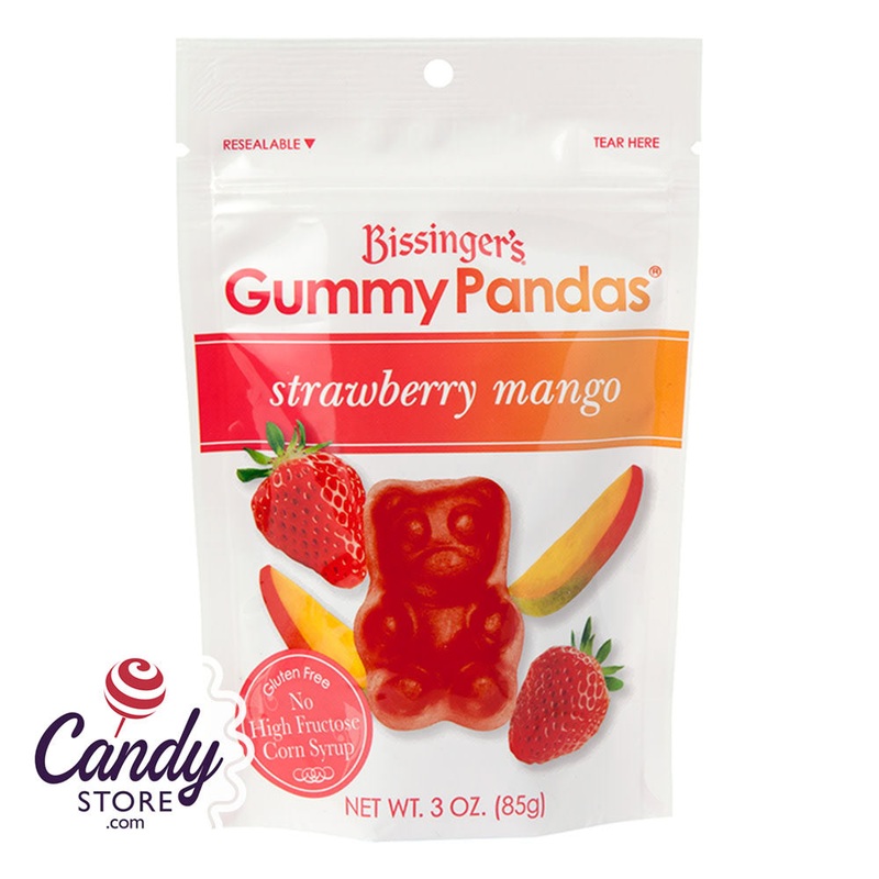 Bissinger’s Strawberry Mango Gummy Pandas 3oz Pouch – 12ct