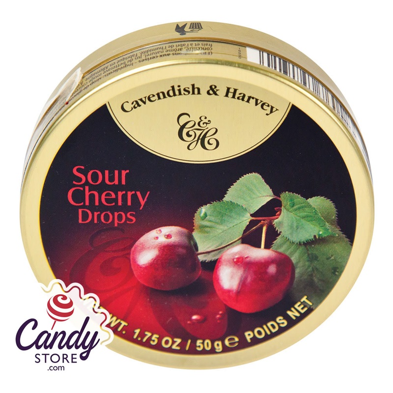 Cavendish & Harvey Sour Cherry Drops 1.75oz Tin – 7ct