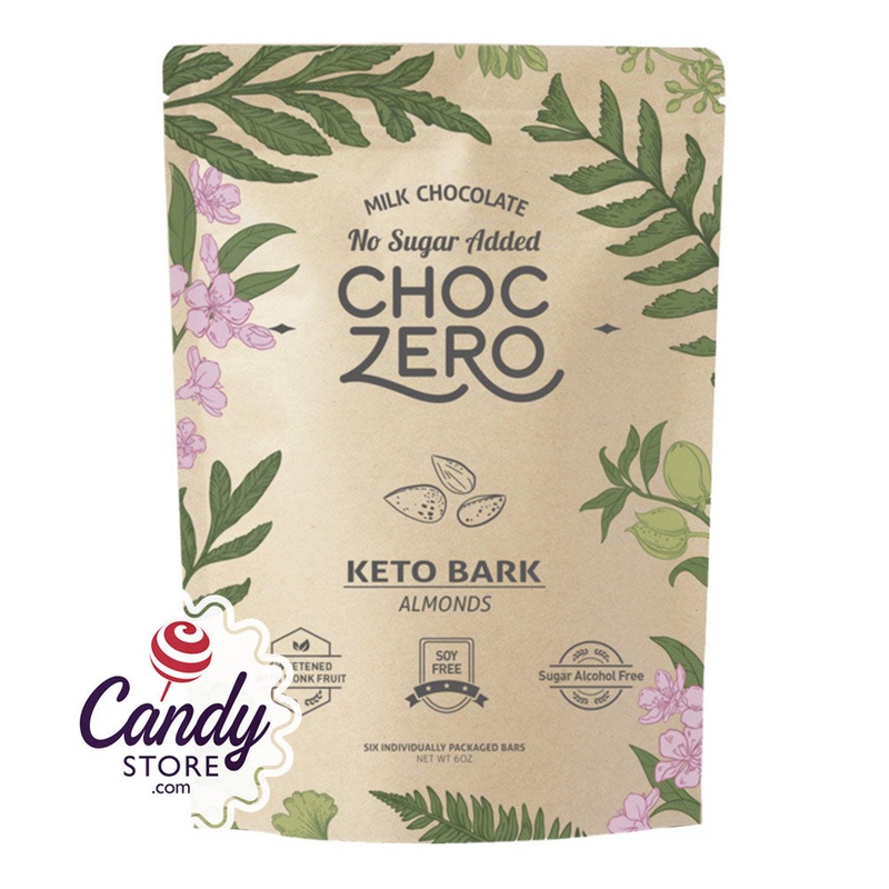 Choczero Milk Chocolate Almond Keto Bark 6oz Pouch – 12ct