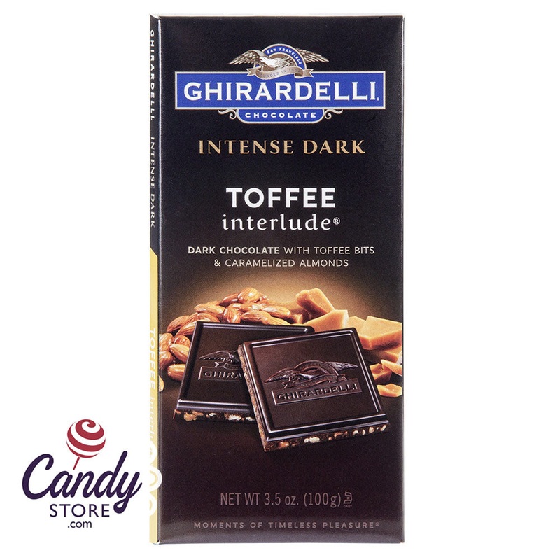 Ghirardelli Intense Dark Chocolate Toffee Interlude 3.5oz Bar – 12ct