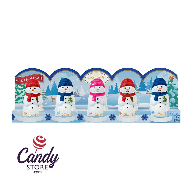 Lindt Mini Milk Chocolate Snowmen 5-Piece 1.7oz Tray – 12ct