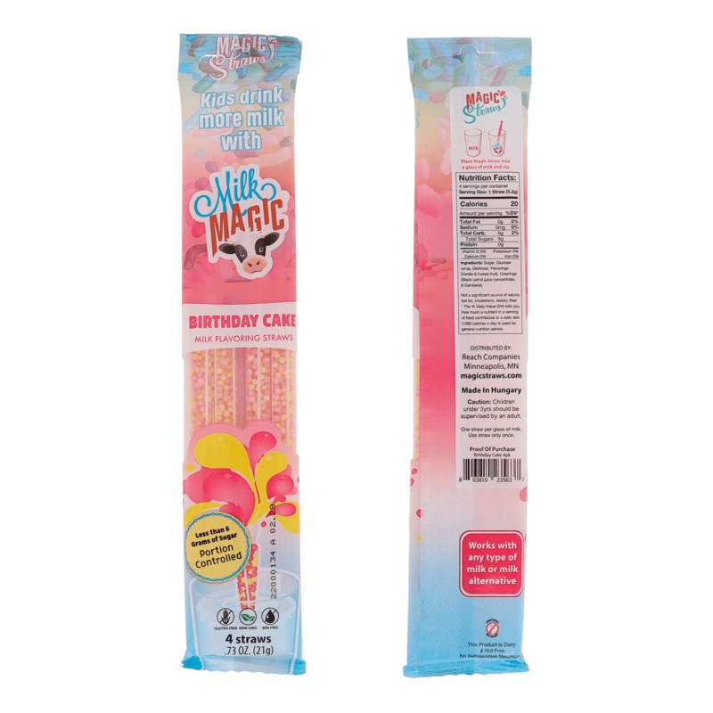 Milk Magic Milk Straws – Birthday Cake