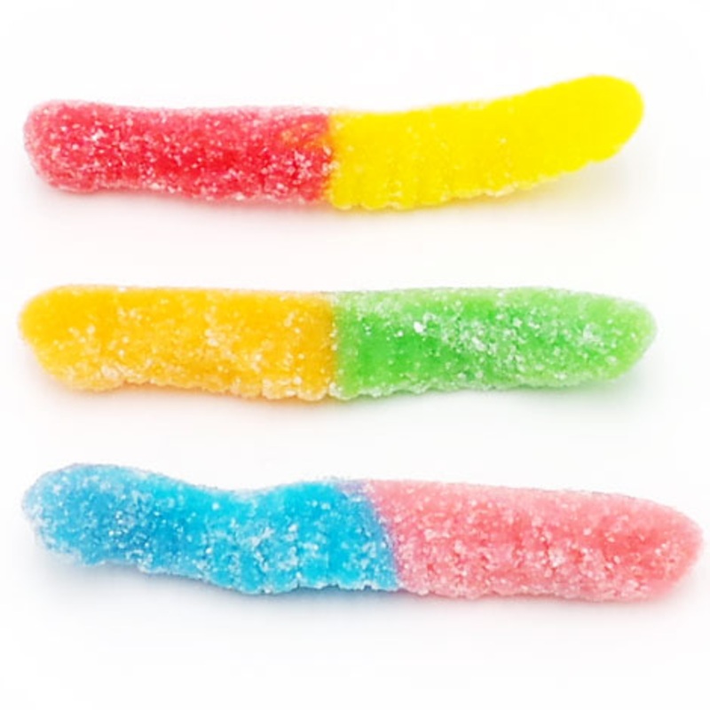 Mini Neon Sour Gummy Worms – 5lb