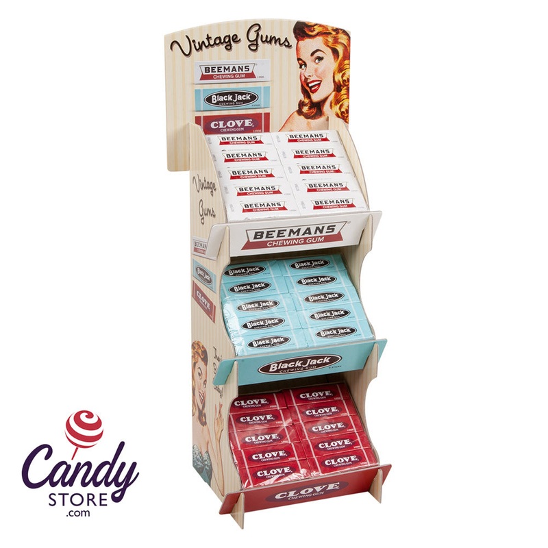 Nostalgic Gum Display: Blackjack, Beemans & Clove Gum – 120ct