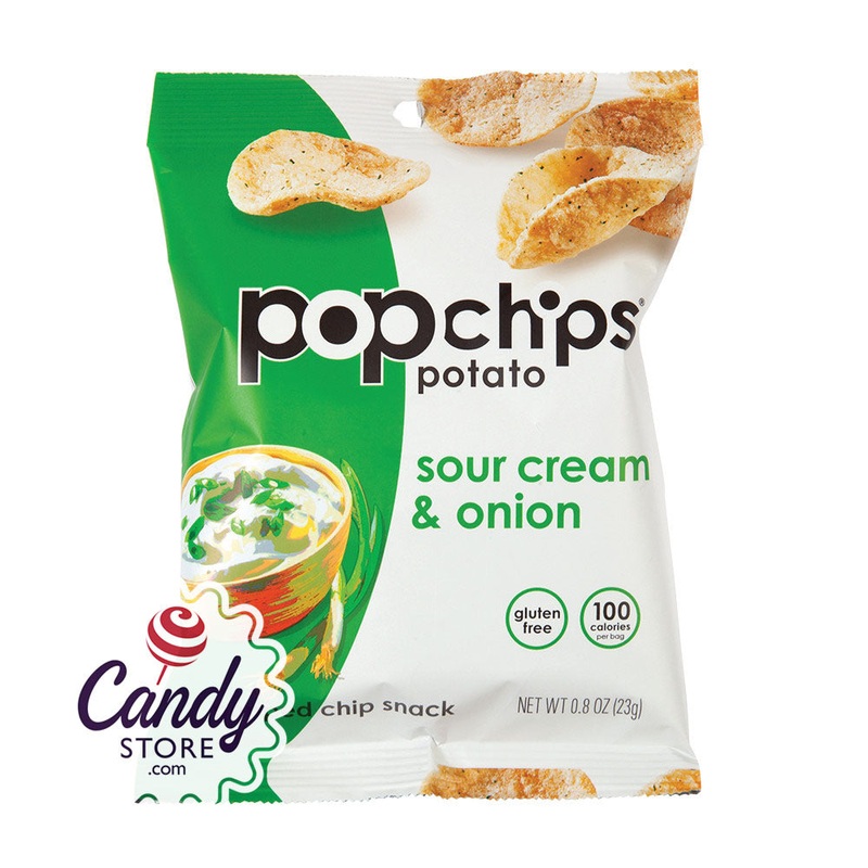 Popchips Sour Cream & Onion 0.8oz Pouch – 24ct