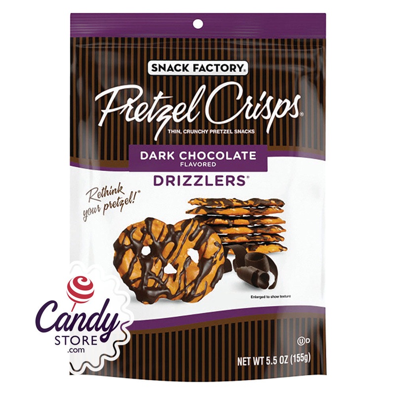 Pretzel Crisps Dark Chocolate Drizzlers 5.5oz Peg Bags – 12ct