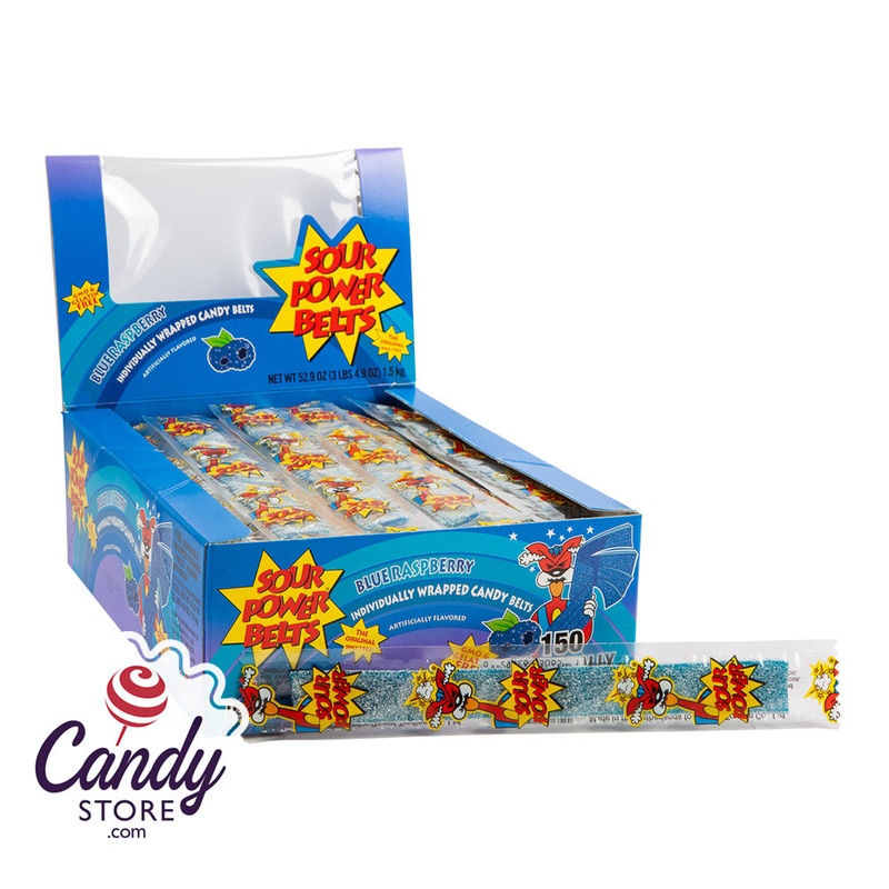 Sour Power Belts Blue Raspberry – 150ct Wrapped