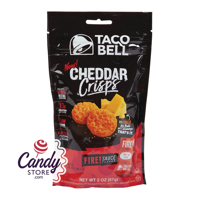Taco Bell Fire Cheddar Crisps 2oz Peg Bags – 9ct