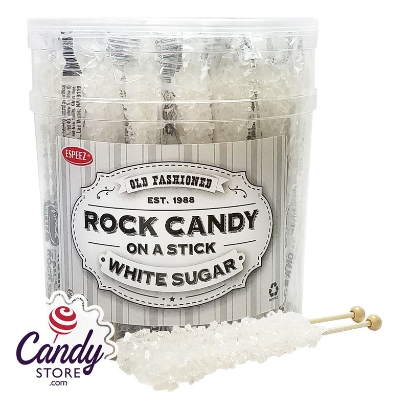 White Rock Candy Crystal Sticks – 36ct Tubs