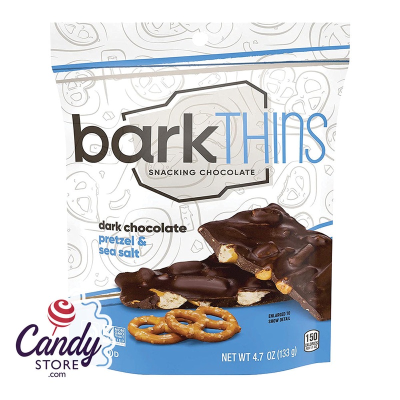 Bark Thins Dark Chocolate Pretzel With Sea Salt 4.7oz Pouch – 12ct