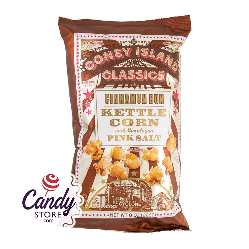 Coney Island Cinnamon Bun Kettle Corn 8oz Bags – 12ct
