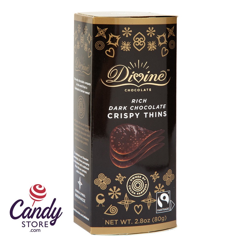 Divine Dark Chocolate Crispy Thins – 12ct Boxes