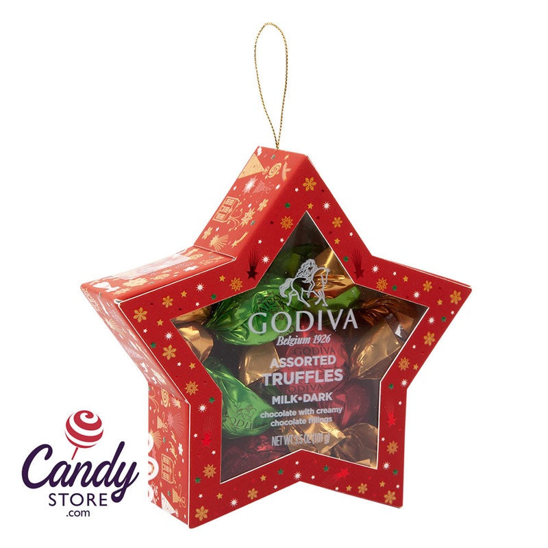 Godiva Holiday Star Ornament With Assorted Truffles 3.5oz – 6ct