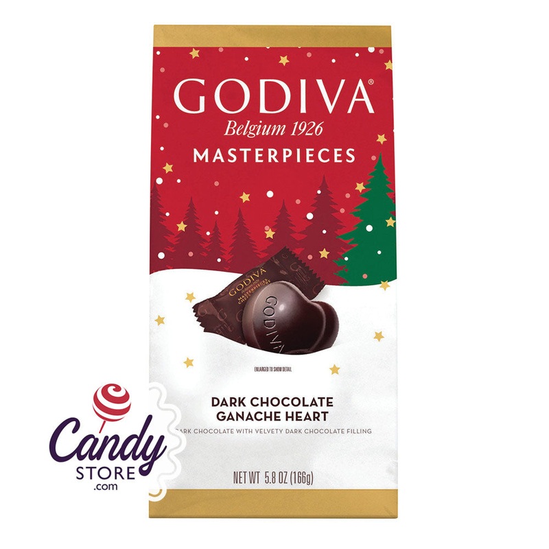 Godiva Masterpieces Christmas Dark Chocolate Heart 6oz Bags – 6ct