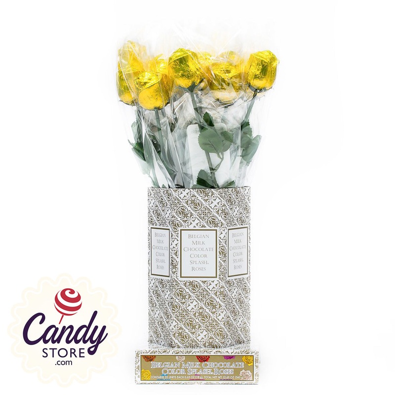 Gold Foil Milk Chocolate Roses – 20ct