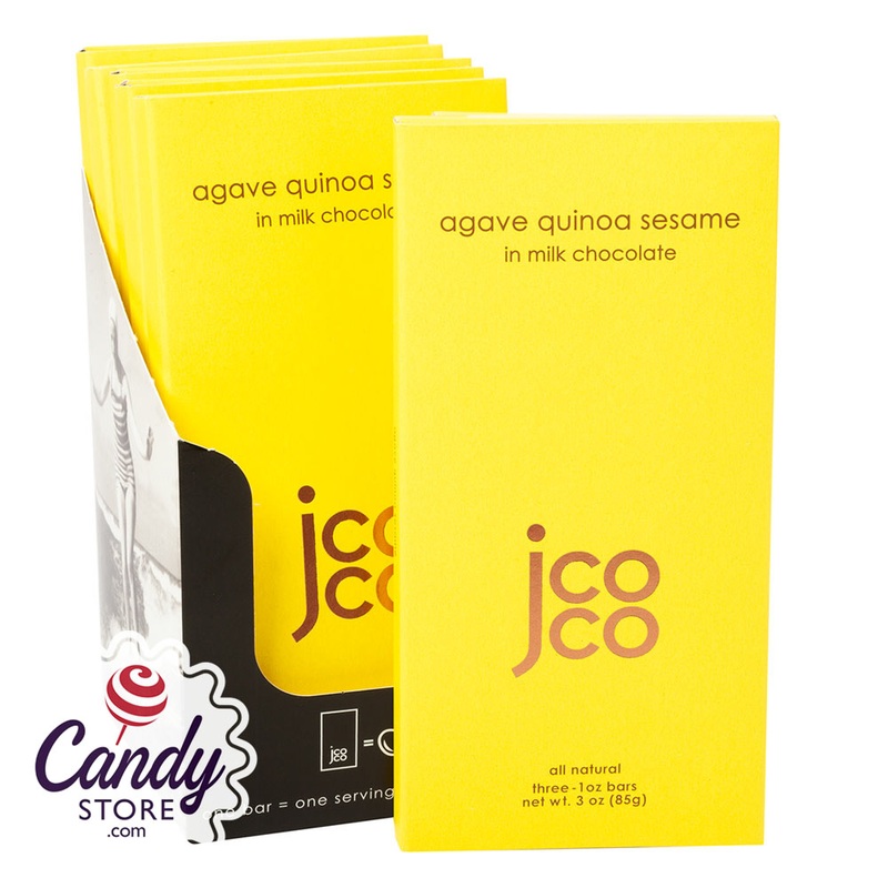 Jcoco Agave Quinoa Sesame Milk Chocolate 3oz Bar – 6ct