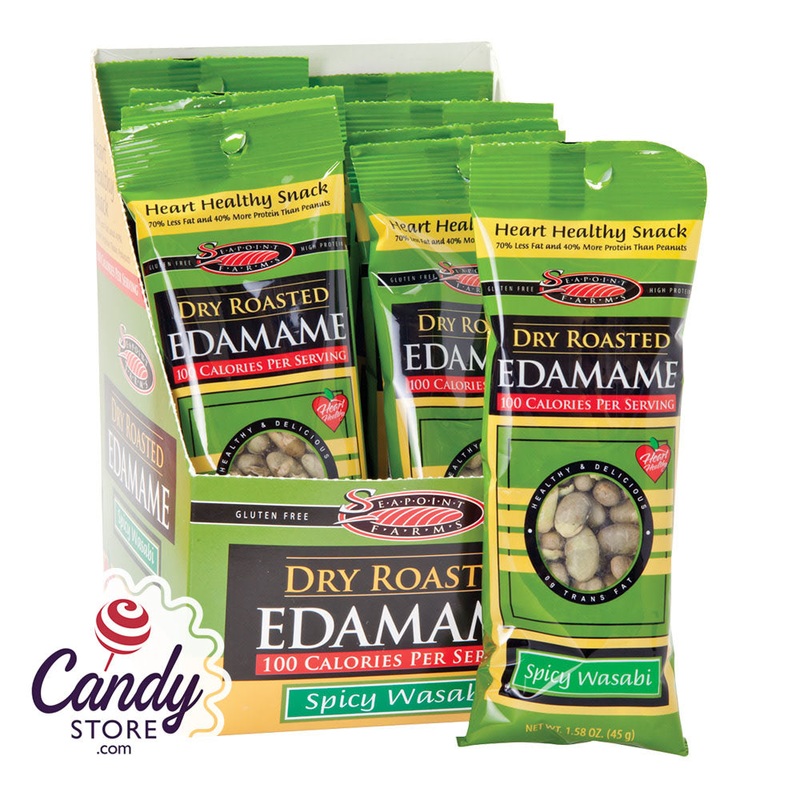 Seapoint Farms 100 Calorie Wasabi Dry Roasted Edamame 1.58oz Bag – 12ct