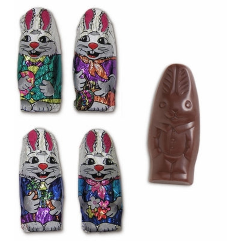 Solid Foil Wrapped Milk Chocolate Bunnies – 10lb