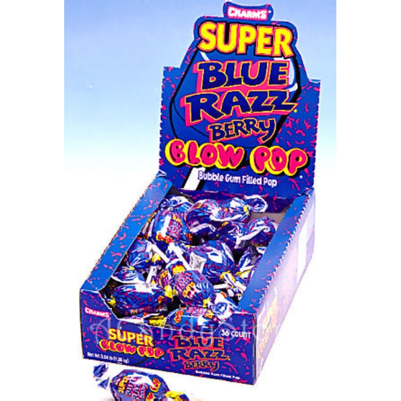 Super Blue Razzberry Blow Pops – 48ct