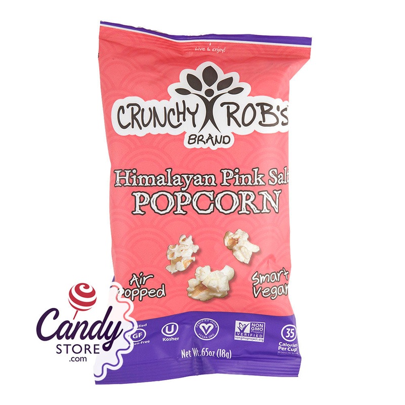 Vegan Rob’s Crunch Rob’s Pink Himalayan Sea Salt Popcorn 0.65oz Bags – 24ct