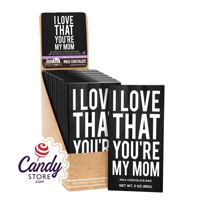 Amusemints I Love That You’Re My Mom 3oz Milk Chocolate Bar – 20ct