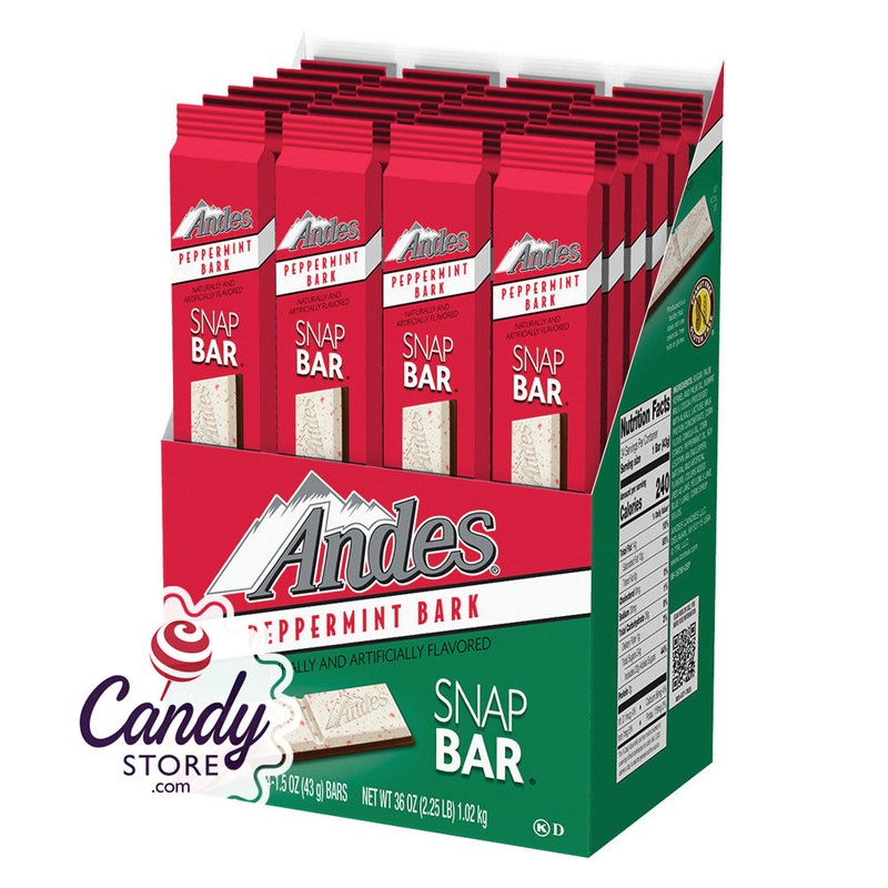 Andes Peppermint Bark Snap Bar 1.5oz – 48ct