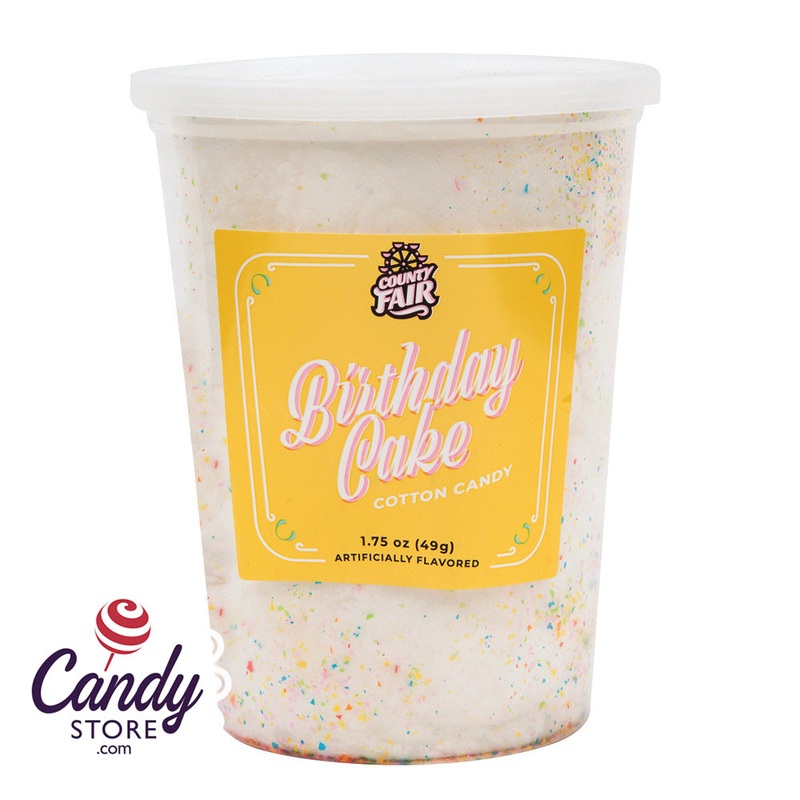 Birthday Cake-Flavored Cotton Candy Tub – 12ct