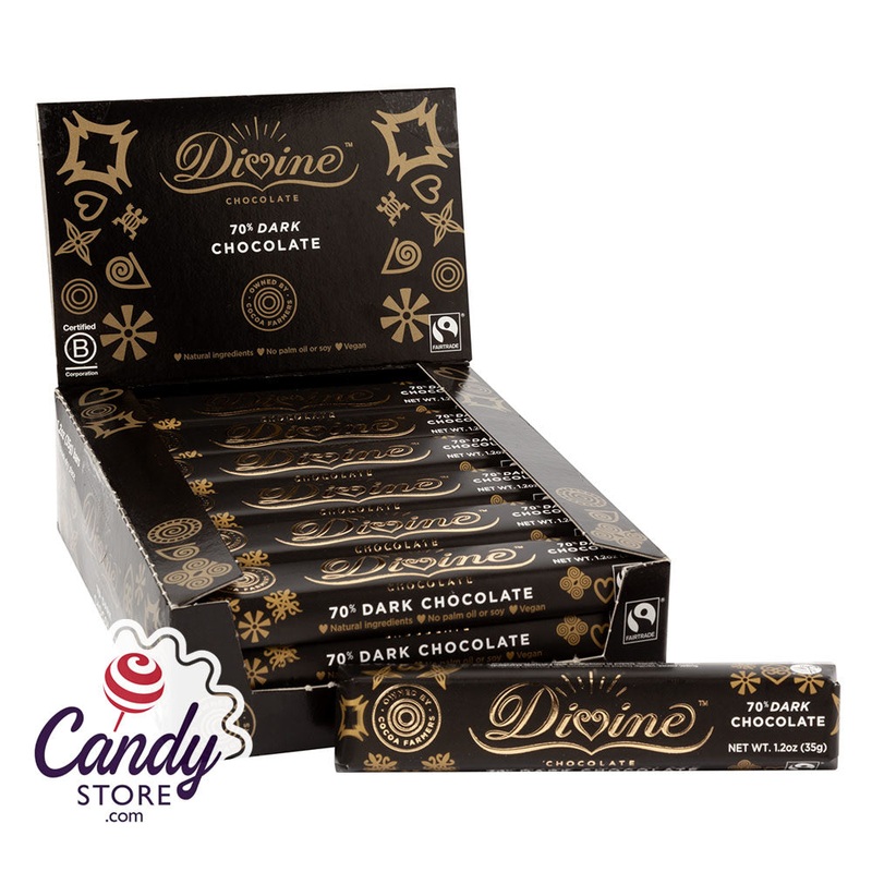 Divine 1.2oz Dark Chocolate Snack Bar – 18ct
