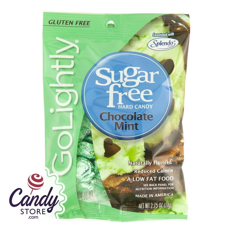 Go Lightly Sugar Free Chocolate Mint Hard Candy 2.75oz Peg Bag – 12ct