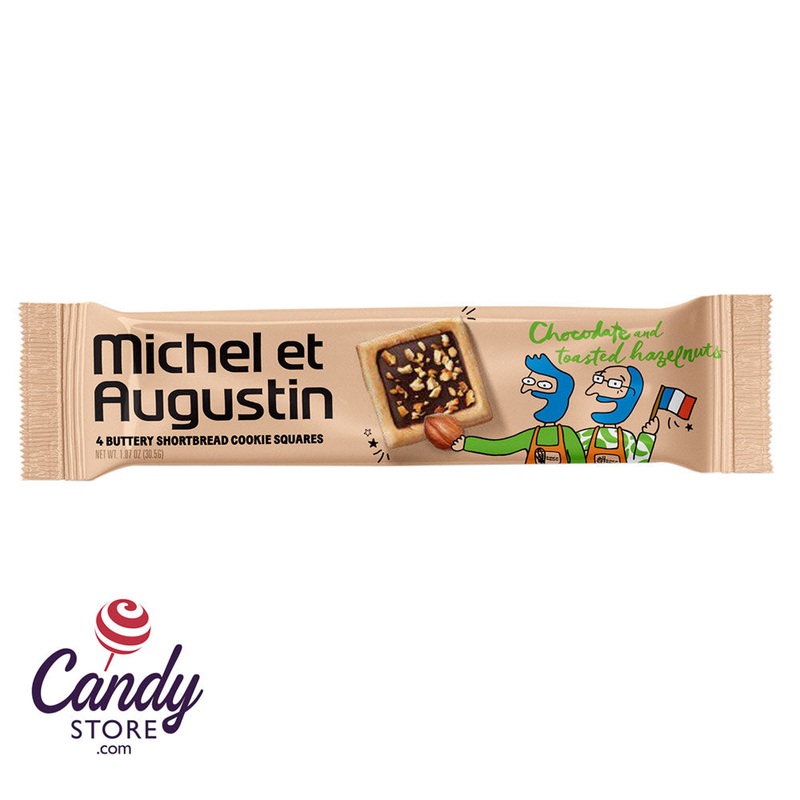 Michel Et Augustin Milk Chocolate With Hazelnut Cookie Squares 4 Pc 1.07oz – 18ct