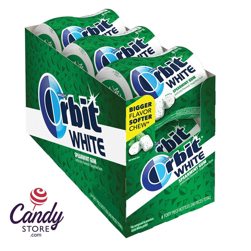 Orbit White Spearmint Sugar Free Gum 40-Piece Bottle – 6ct