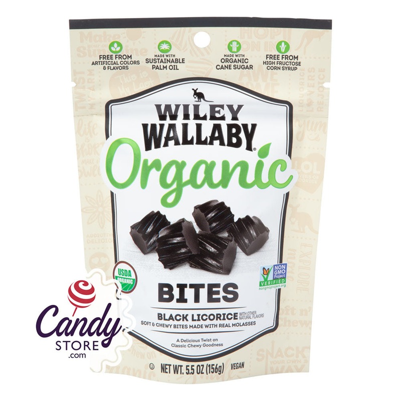 Black Liquorice Organic Bites Wiley Wallaby – 8ct Peg Bags