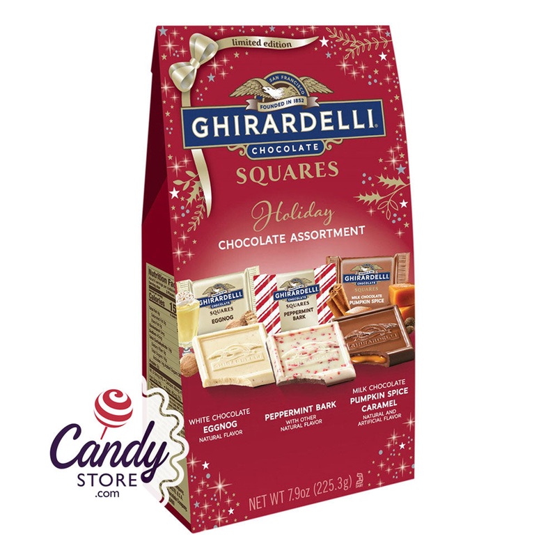 Ghirardelli Holiday Assorted Squares 7.9oz Large Bags – 12ct