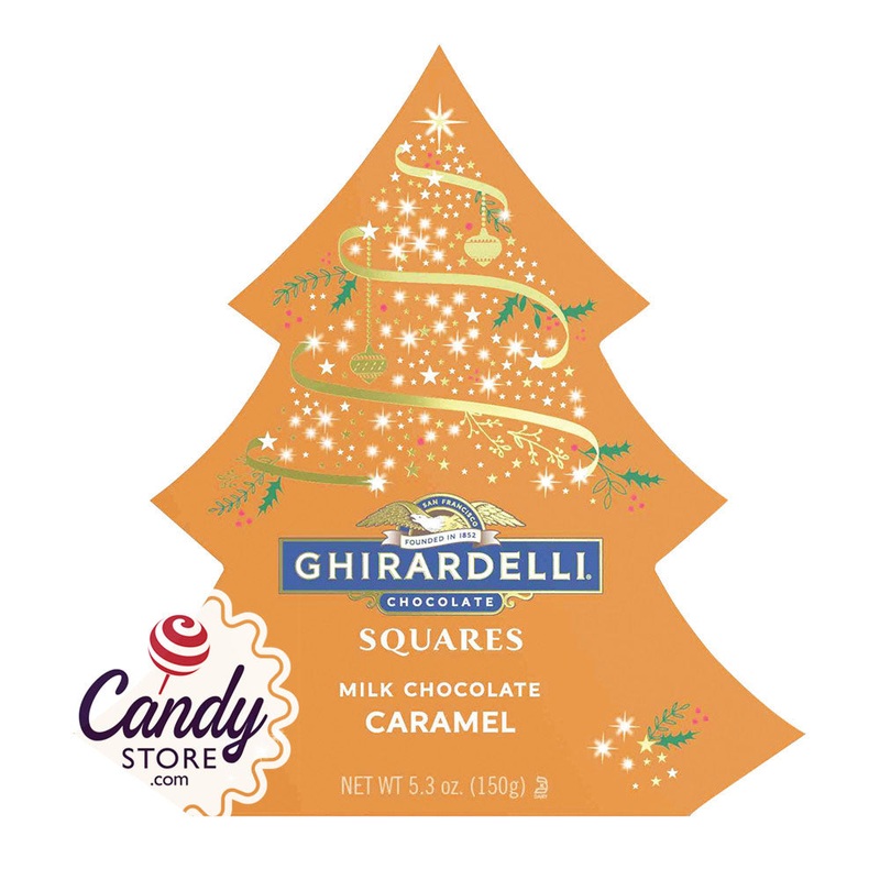 Ghirardelli Milk Chocolate Caramel Squares 5.3oz Tree Gift Boxes – 6ct