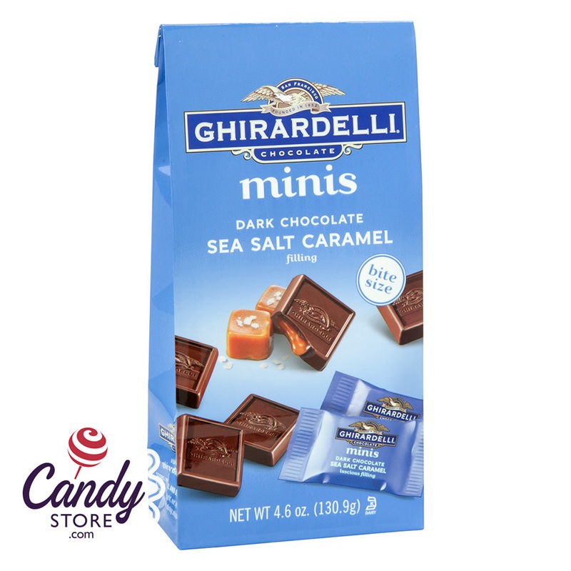 Ghirardelli Sea Salt Caramel Squares Dark Chocolate Small Bags – 24ct
