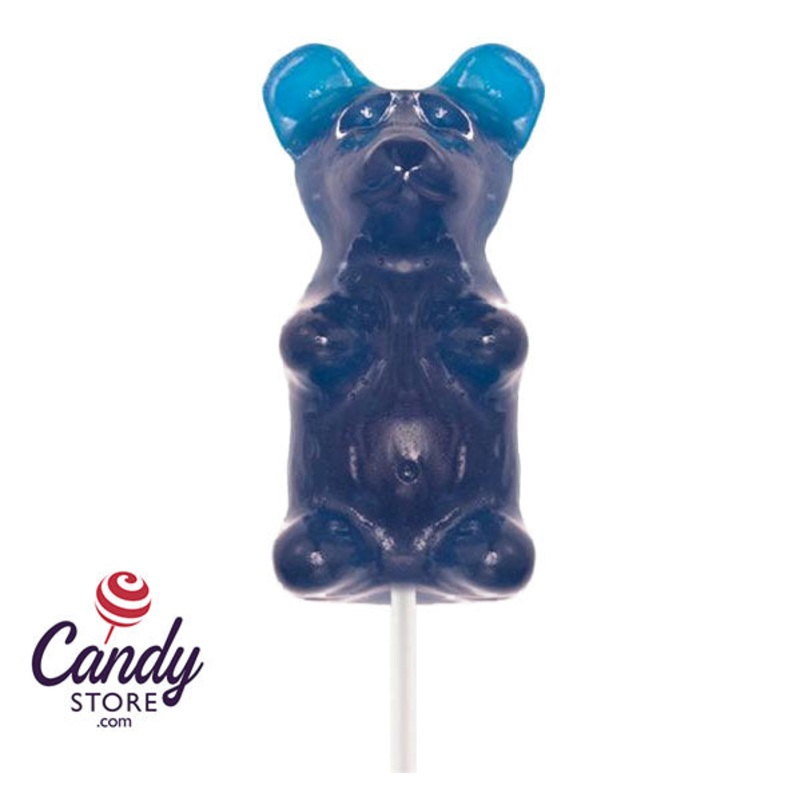 Giant Raspberry Gummy Bears on a Stick – 12ct