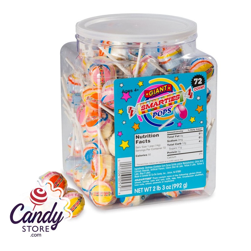 Giant Smarties Pops Jar – 72ct