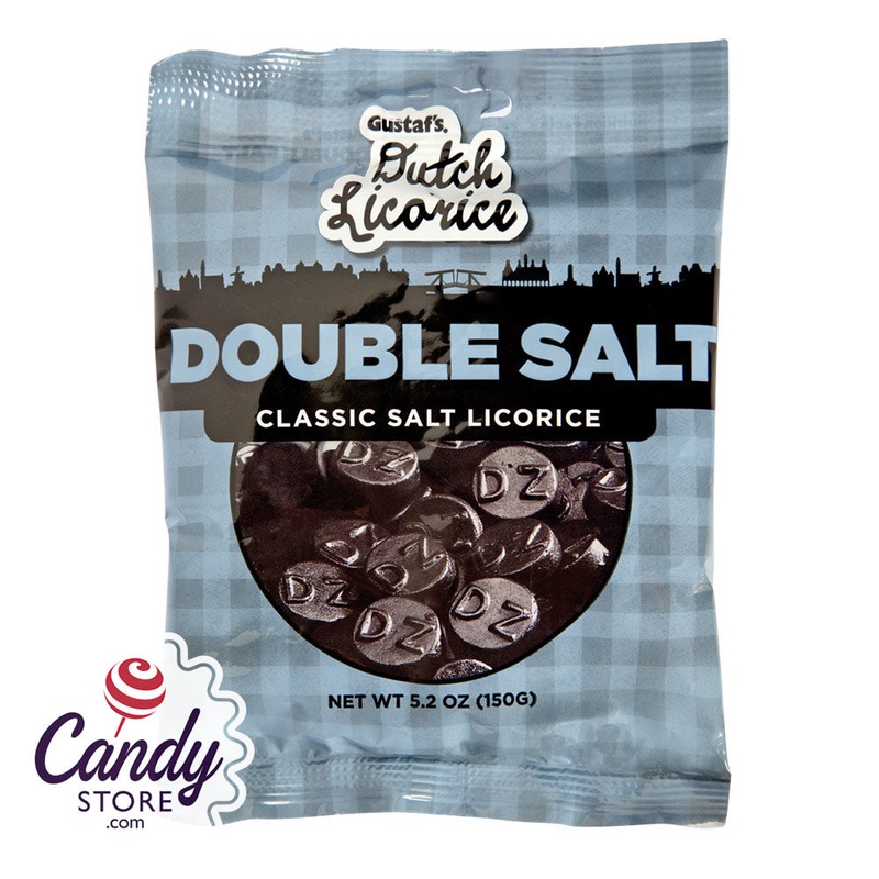 Gustaf’s Double Salt Licorice 5.2oz Peg Bag – 12ct