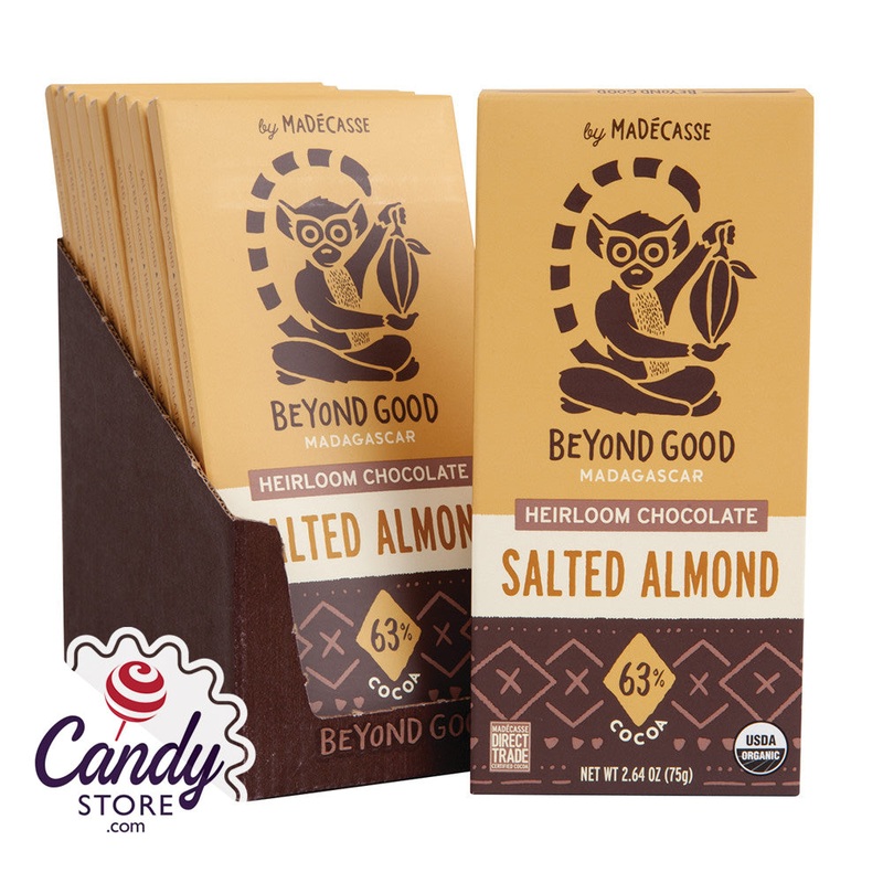 Madecasse Salted Almond Dark Chocolate Bars – 10ct