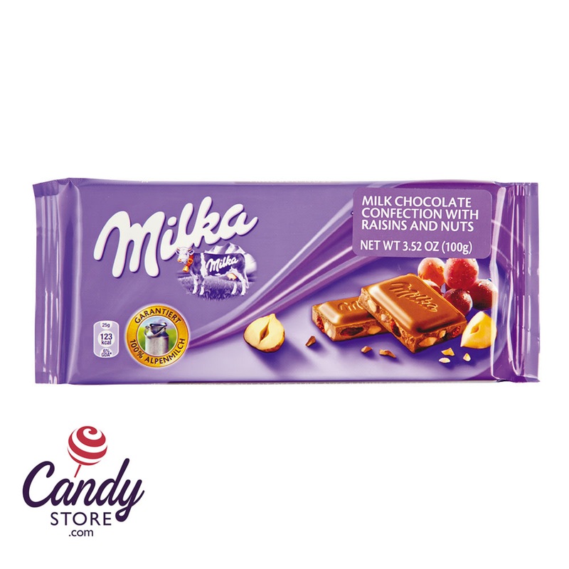 Milka Raisins & Nuts Bar 3.5oz – 22ct