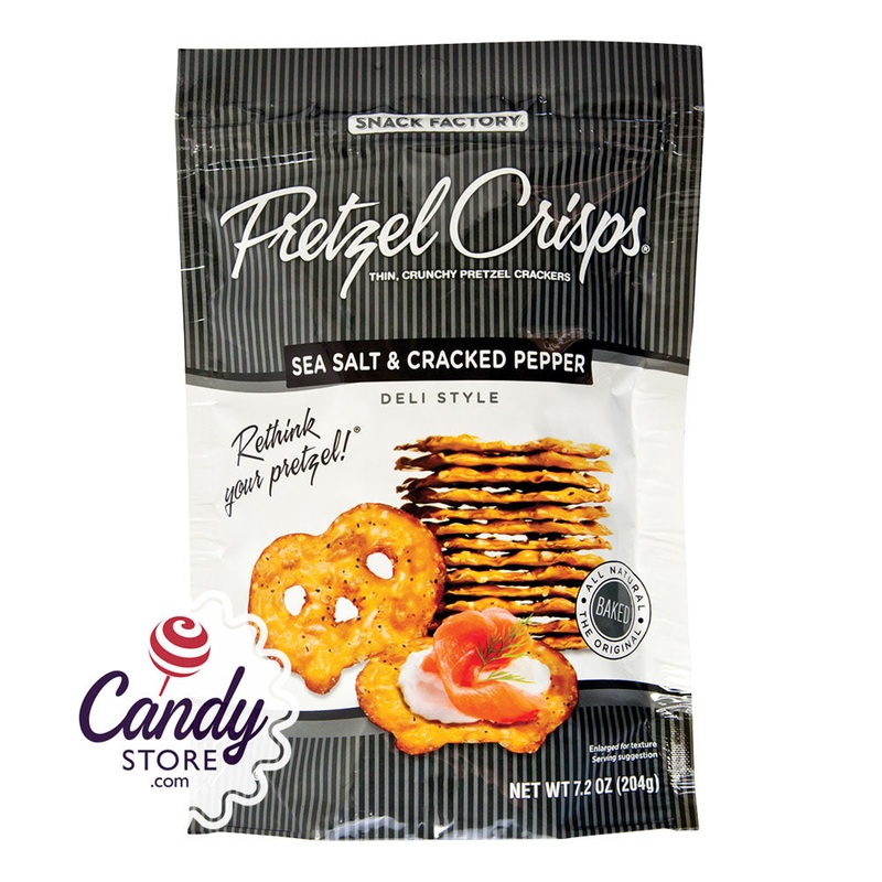 Pretzel Crisps Sea Salt And Cracked Pepper 7.2oz Bags – 12ct