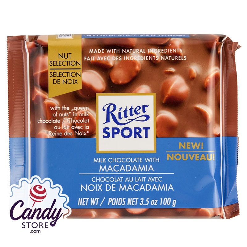 Ritter Sport Milk Chocolate With Macadamia Nuts 3.5oz Bar – 11ct