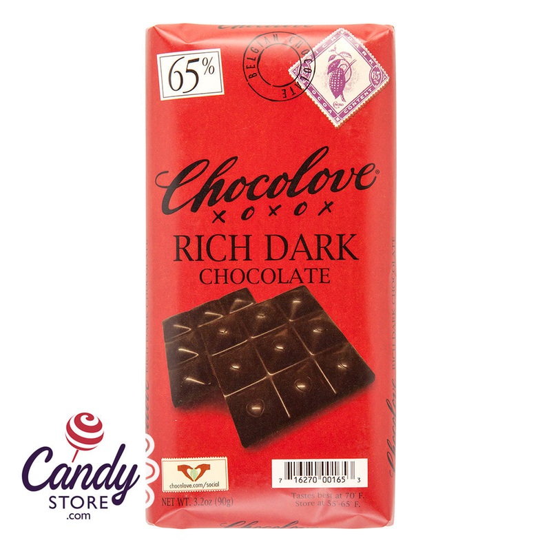 65% Rich Dark Chocolate 3.2oz Bar – 12ct
