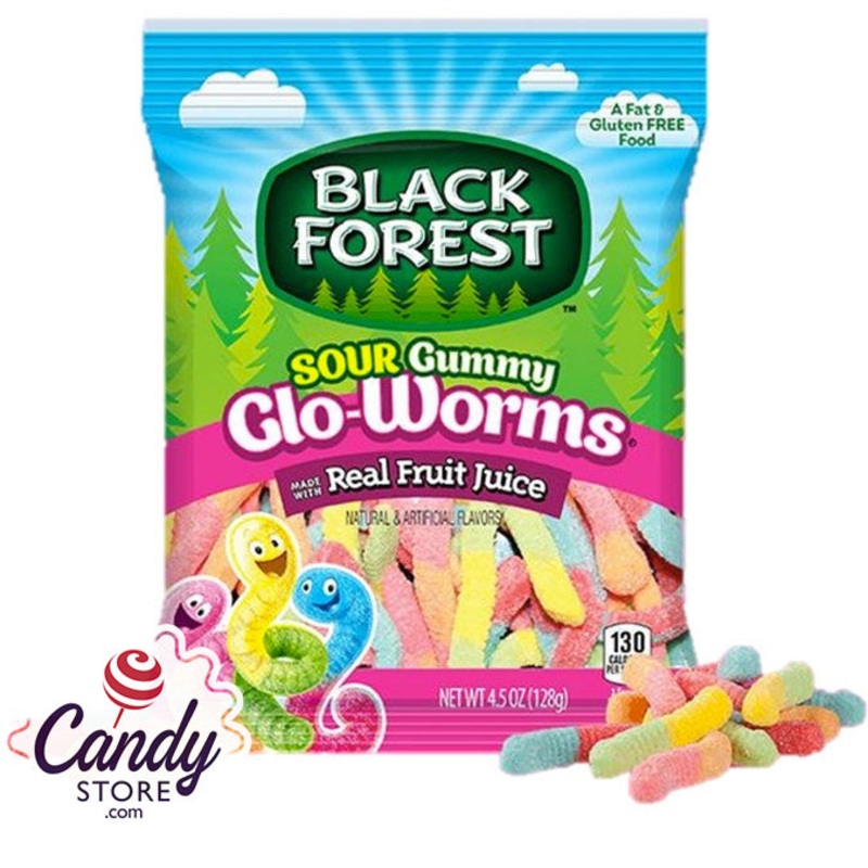 Black Forest Sour Gummy Glo-Worms – 12ct