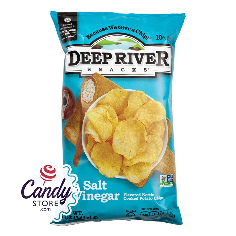 Deep River Salt & Vinegar Kettle Chips 5oz Bags – 12ct