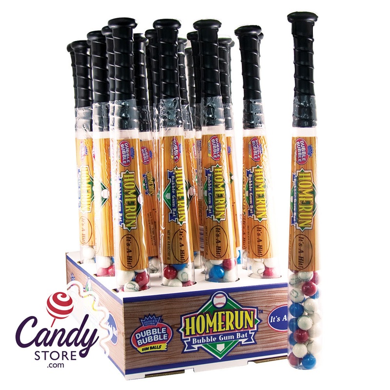Dubble Bubble Homerun Baseball Bat With Gumballs 6.6oz – 24ct