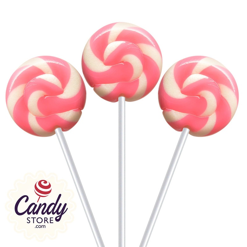 Fancy Pops Pink Round Lollipops – 100ct