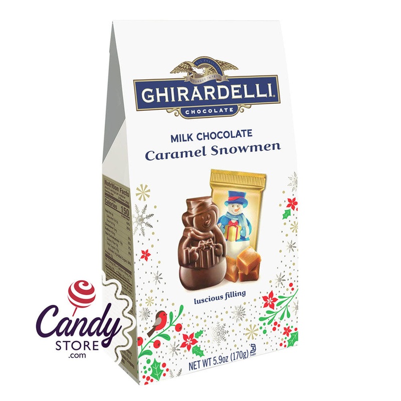 Ghirardelli Milk Chocolate Caramel Snowmen 5.9oz Medium Bags – 12ct