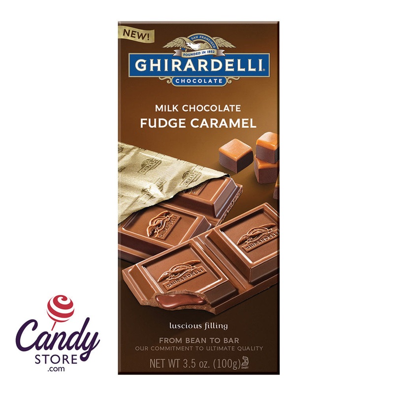 Ghirardelli Milk Chocolate Fudge Caramel 3.5oz Bar – 12ct