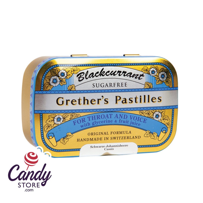 Grether’s Black Currant Pastilles Sugar Fr 3.7oz – 12ct